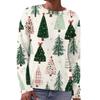 Women's Soft Christmas Print Crewneck Long Sleeve Sweater for Fall and Winter