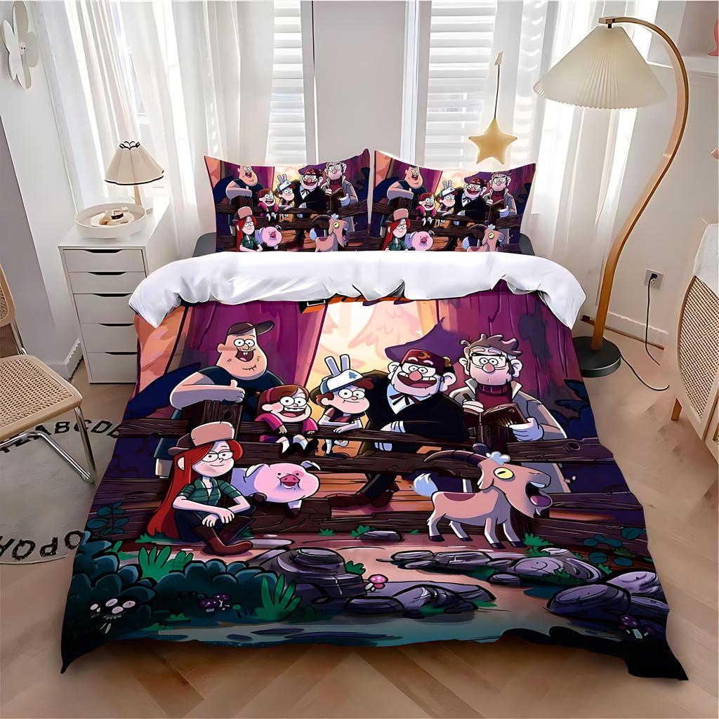 Bettbezug Kissenbezug Bettwäsche Set Spiel G-Gravities F-Falls Erwachsener Junge Mädchen Schlafzimmer Dekoration Kinder Einzel Doppel Große Größe