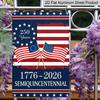 2D Flat Decorative 8×12 Inch Aluminum Plaque Metal Sign | 250 Years Semiquincentennial (1776-2026): Vintage & Modern US Flags; Celebrate 250 Years of