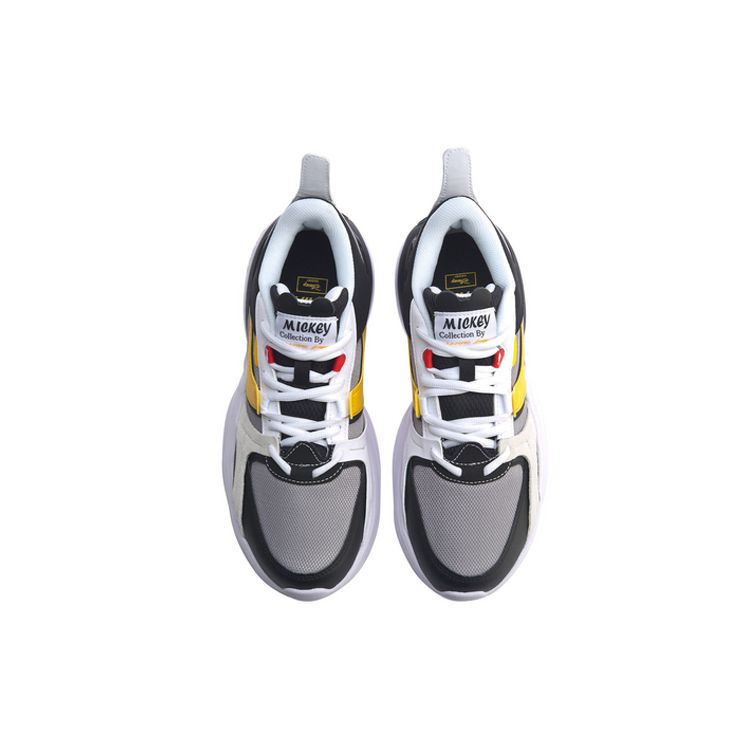 Li Ning Zeng Rong Stoßdämpfung Rutschfest Abriebfest Unterstützung Low-Top Sportliche Freizeitschuhe Herrenschuhe Gelb Schwarz AGLP083-9