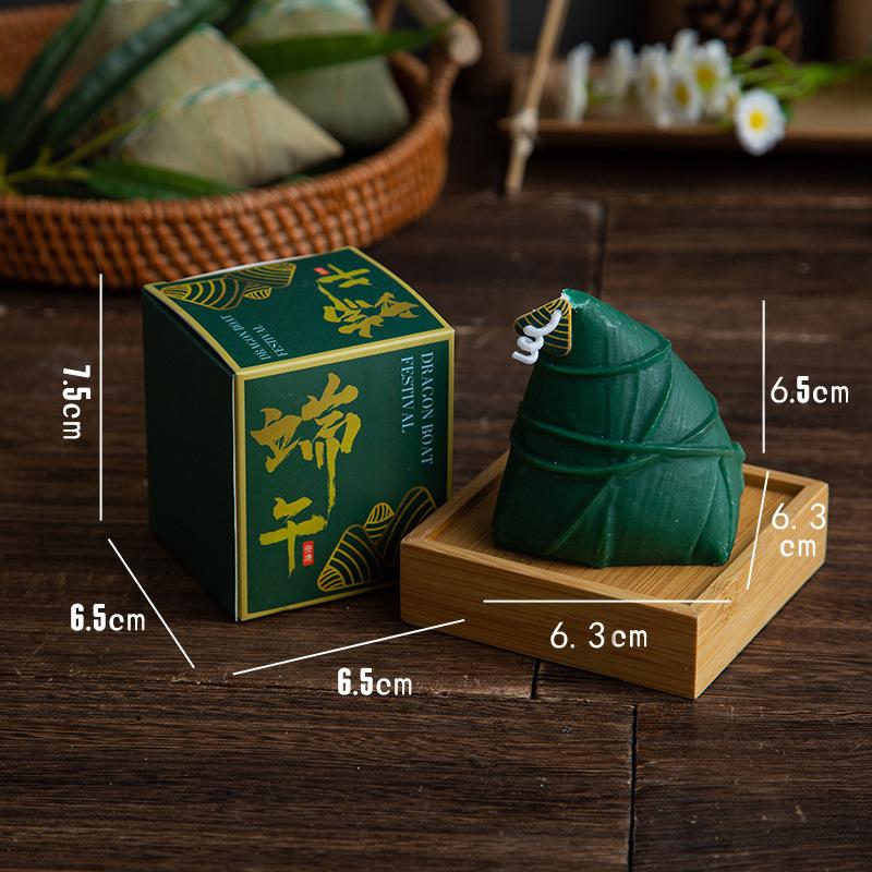 

Dragon Boat Festival Zongzi Aromatherapy Candle Home Creative Fragrance Gift Box Souvenir Handmade Shape Candle Props Dark - plum water brewed tea