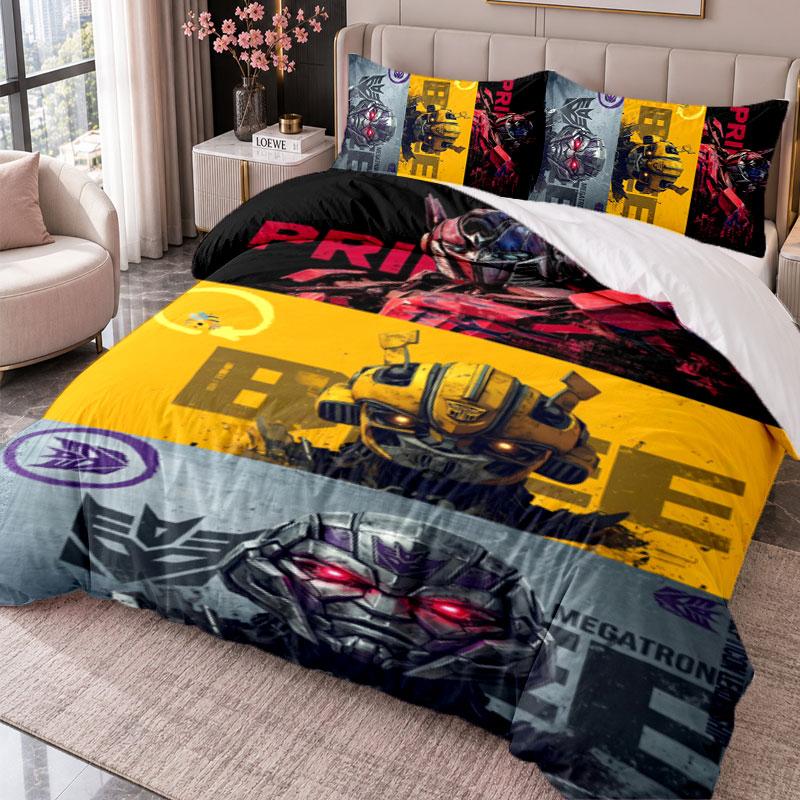 Transformers 3Pcs Bedding Set Duvet Cover With Two Pillowcases For Bedroom Home Decoration