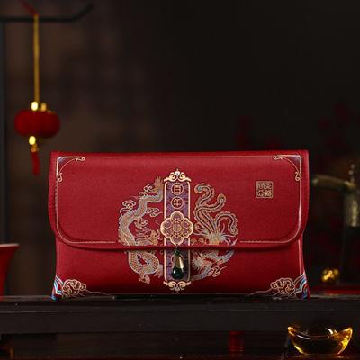 Motifs Multiples 2025 Poche à Argent Design à Pompon Meilleurs Vœux Brocart Enveloppe Rouge Broderie Sacs à Argent Mariage Chinois