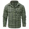 Men's Spring Autumn Plaid Shirts Long-Sleeved Casual Shirt Outdoor Safari Hiking Cargo Cotton Tops