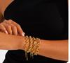 Trendy Embossed O-Chain Stainless Steel Bracelet - Simple, Fashionable Unisex Jewelry