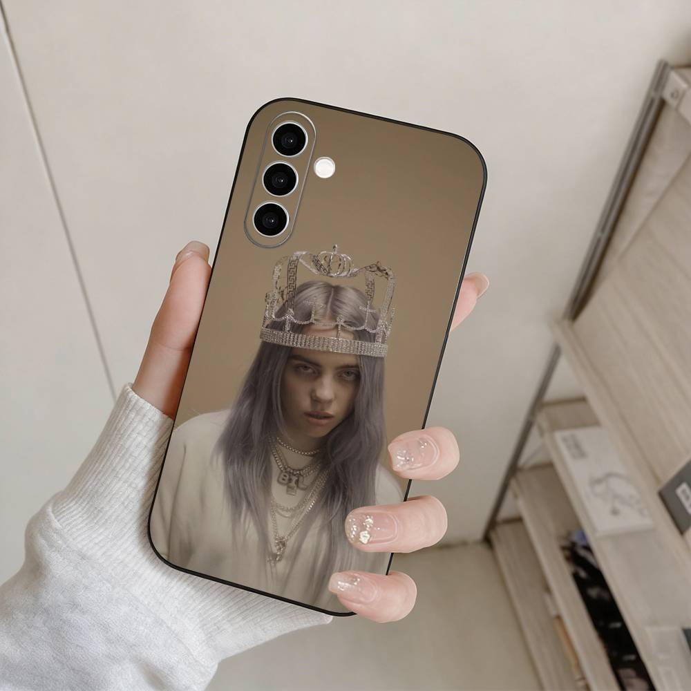 Singer B-Billie Eilish Phone Case For Samsung Galaxy A73,A72,A71,A70,A53,A52,A51,Others Soft Black Cover