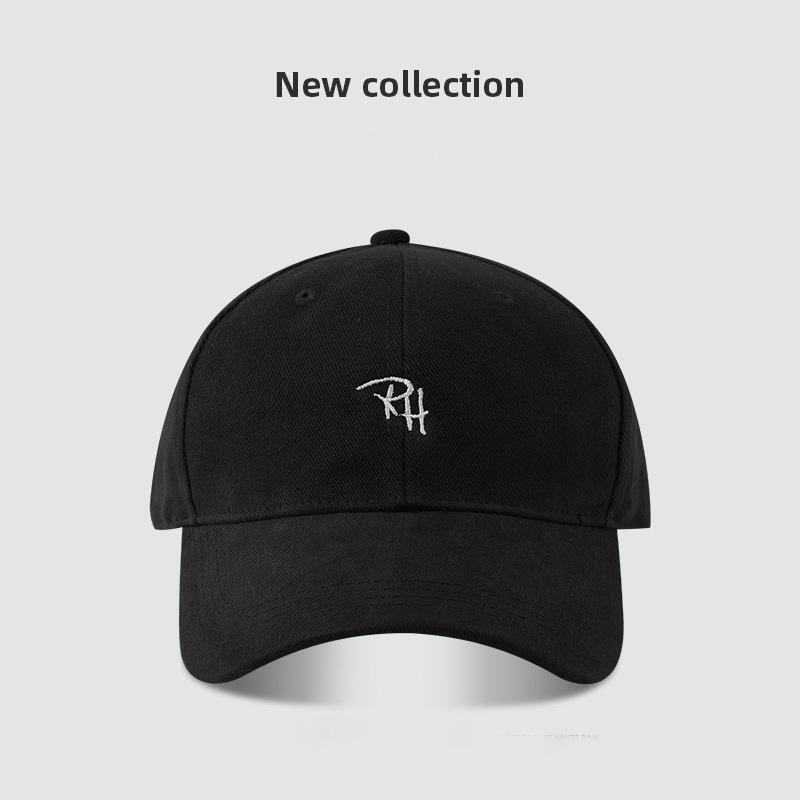 

RH letter embroidery simple versatile baseball cap, large head circumference, small street tide brand personalized cap Adjustable