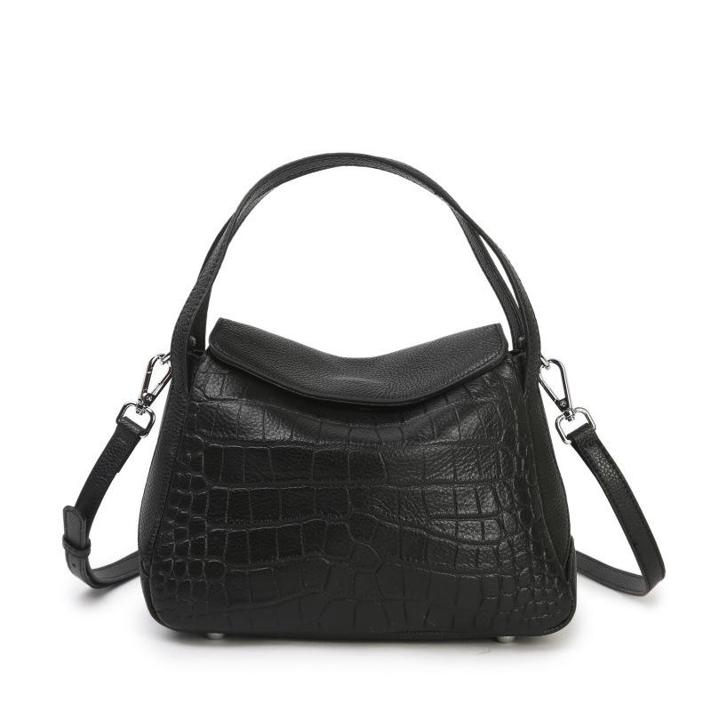 

Women s Luxury Genuine Leather Crossbody Handbag - Top Layer Cowhide Boston Pillow Bag 23x10x14 cm