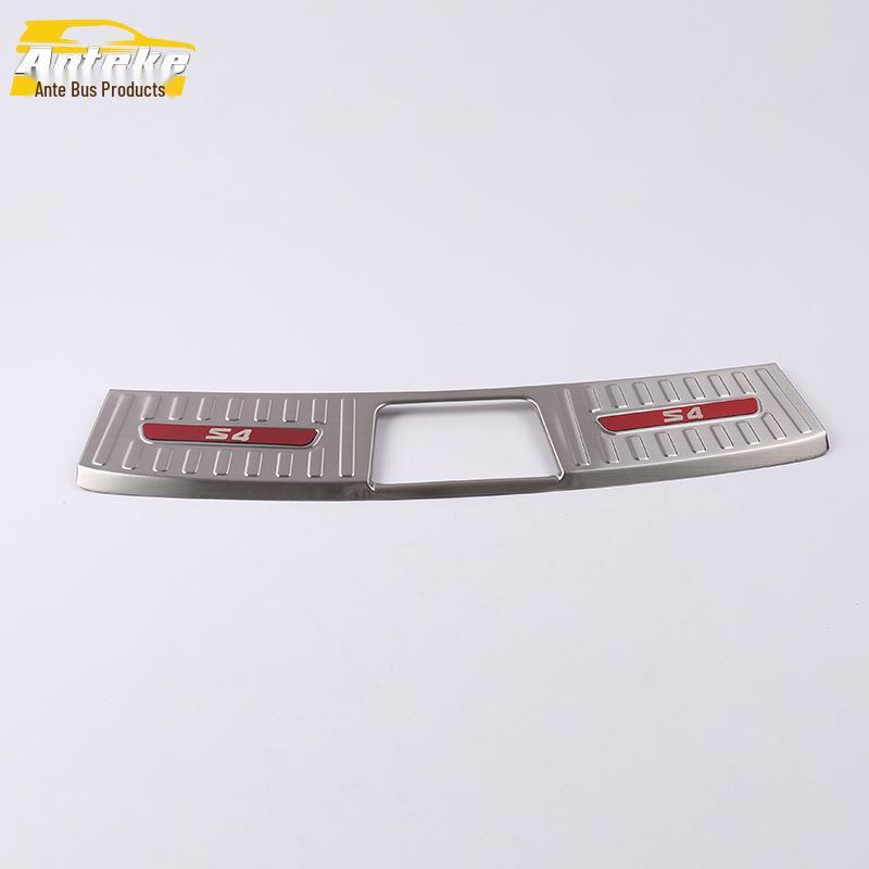19 S4 Rear Bumper Bright Strip and Tailgate Trunk Protection Pedal - Stainless Steel Car Sticker Accessories