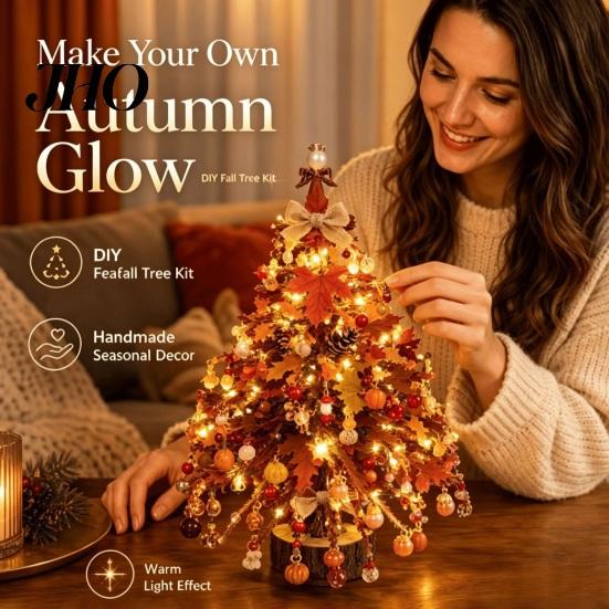 Holiday Decoration Crafting Tools DIY Beaded Christmas Tree Kit, Handmade with LED Lights, Party Props Craft Project, Bead Kit for Adults, Home