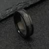 Grooved Frosted Stainless Steel Men's Ring - Non-Fading, Fashionable Titanium Set