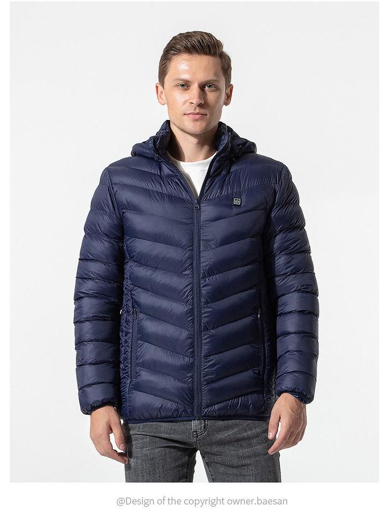 Smart Heated Winter Jacket - Hooded, Cotton, Electric Full-Body Warmth