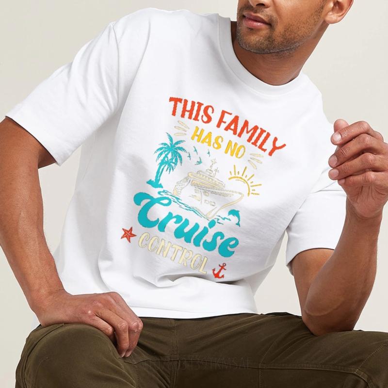 Minimalist Tshirt Adult For him Round Neck t shirt Daily Wear This Family Has No Cruise Control Unisex tees Quick Dry Shirt