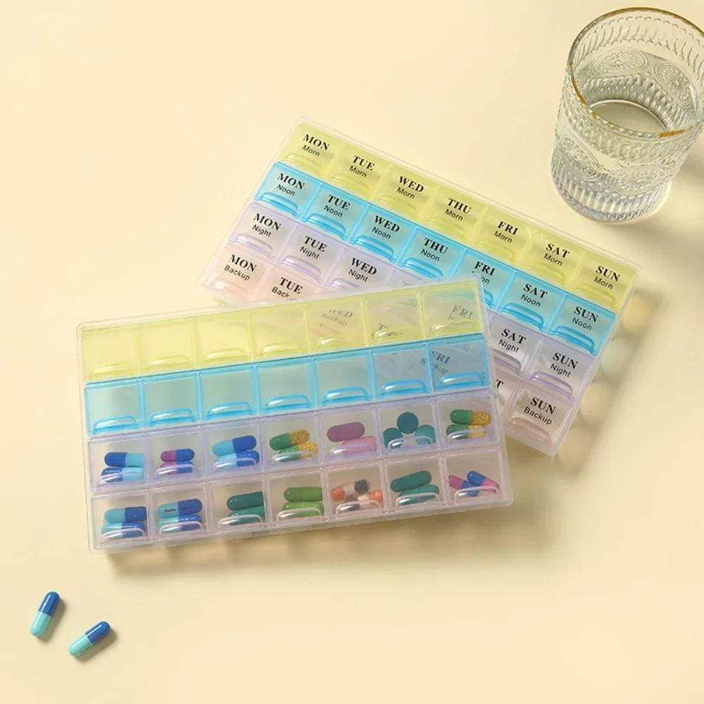 New Hot Weekly Premuim Portable 7/14/21/28 Grids 1-4 Times A Day Pill Storage Cases Box Organizer for Vitamins Medicine Fish Oil