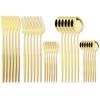 30Pcs Gold Dinnerware Cutlery Set High Quality Stainless Steel Flatware Knife Teaspoon Fork Tableware Western Kitchen Silverware