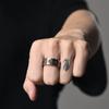 Adjustable Open Ring Men Women Vintage Nautical Anchor Design Geometric Minimalist Statement Jewelry