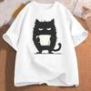 Funny Black Cat Coffee TShirt Tired Cat T Shirt Unisex Graphic Cute Cat Lover Clothes Clothing Harajuku Sleeve Aesthetic Clothes