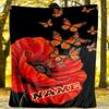 Poppy And Butterflies Outdoor Customize Your Name Blanket Soft Lightweight Cozy All Season Multi Use Throw Perfect For Camping Picnics Travel Sofa