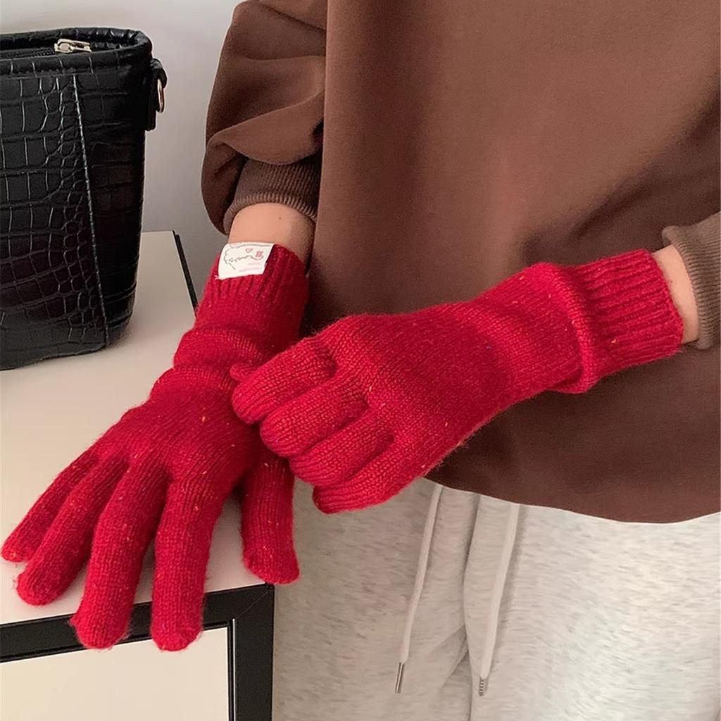 Koreanischer Stil Herbst und Winter Neuer Stil Extra Lange Schleierkraut-Handschuhe Niedliche Wolle Touchscreen Split-Finger Warme Gestrickte Handschuhe für Damen