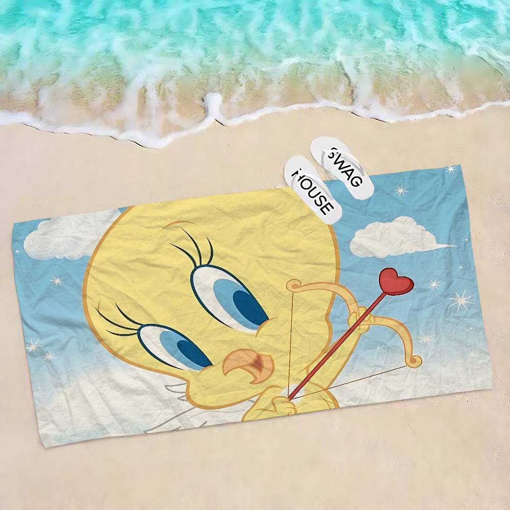 Cartoon Cute Bird Beach Towel Colorful Bath Towels for Girl Microfiber Quick Dry Sand Free Beach Yoga Spa Gym Pool