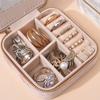 Portable Jewelry Storage Box with Mirror Zipper Square Boxes Earrings Necklace Ring Jewelry Organizer Display for Travel K