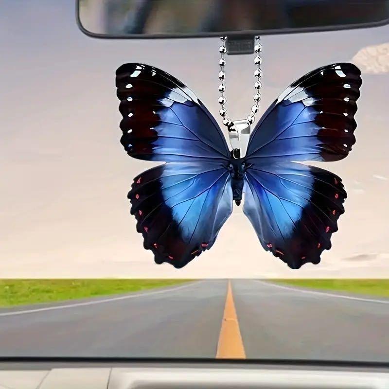 Butterfly Cartoon Colorful Acrylic Keychain And Car Decoration For Festive Celebrations