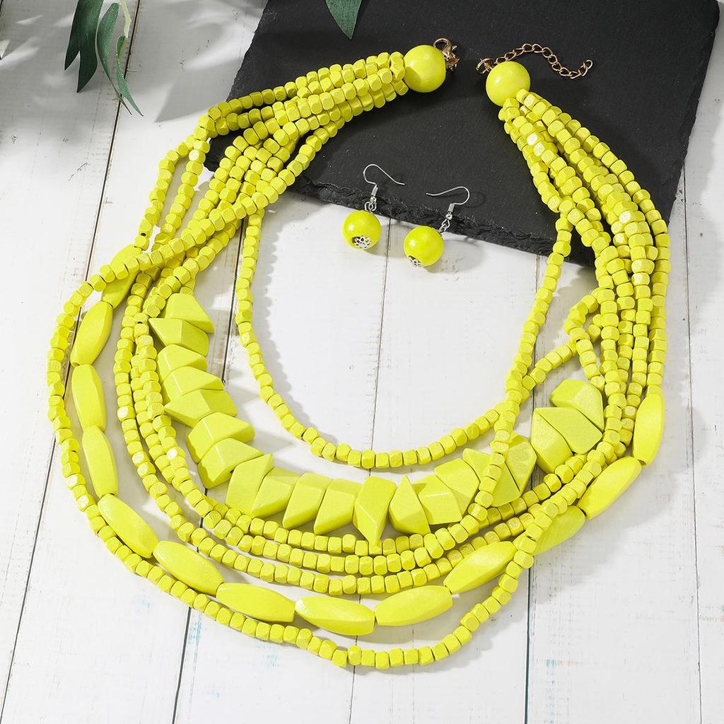 Extravagantní retro bohémský korálkový náhrdelník pro ženy