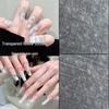 French Hollow Transparent Nail Art Stickers - Stars & Chrome Hearts Gradient Design