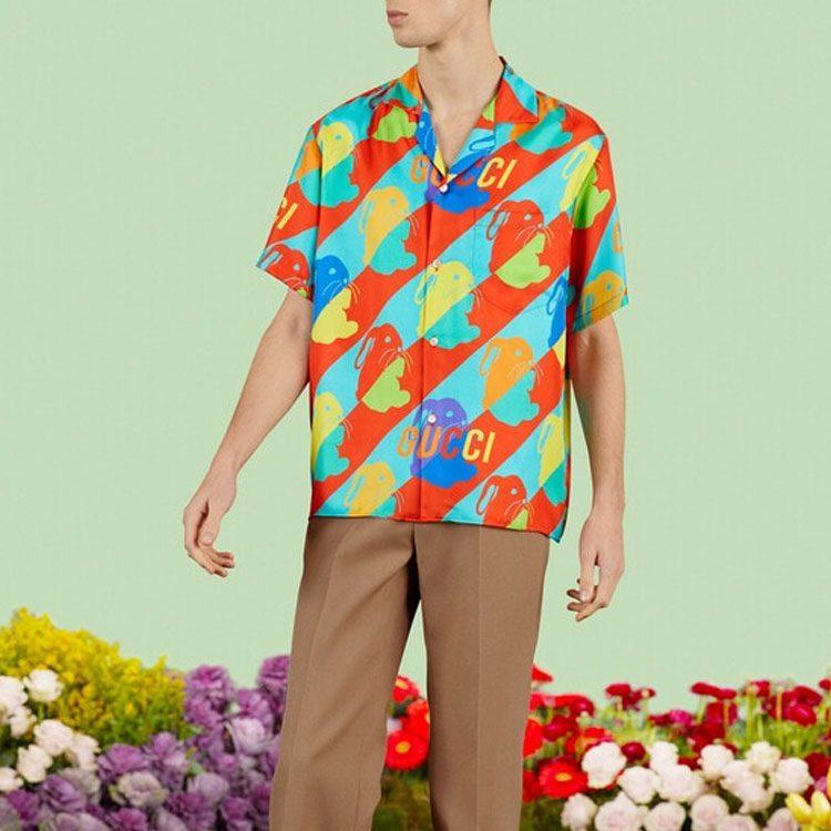 Gucci Camp Collar Bunny Print Shirt 723823-ZAL0S-4886