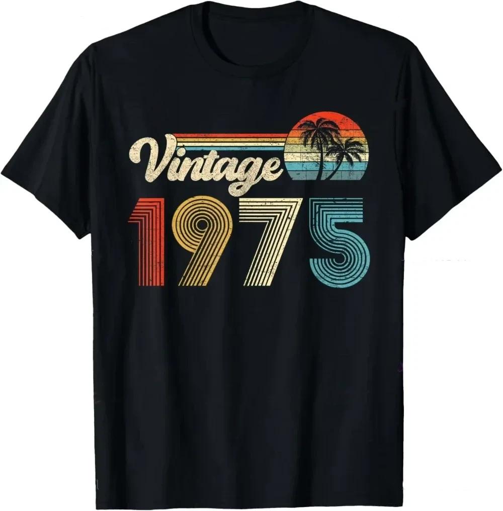 50th Birthday Gifts Men Women 50 Years Old Vintage 1975 Party TShirt Women Men Clothing Streetwear Graphic T Shirts Tops