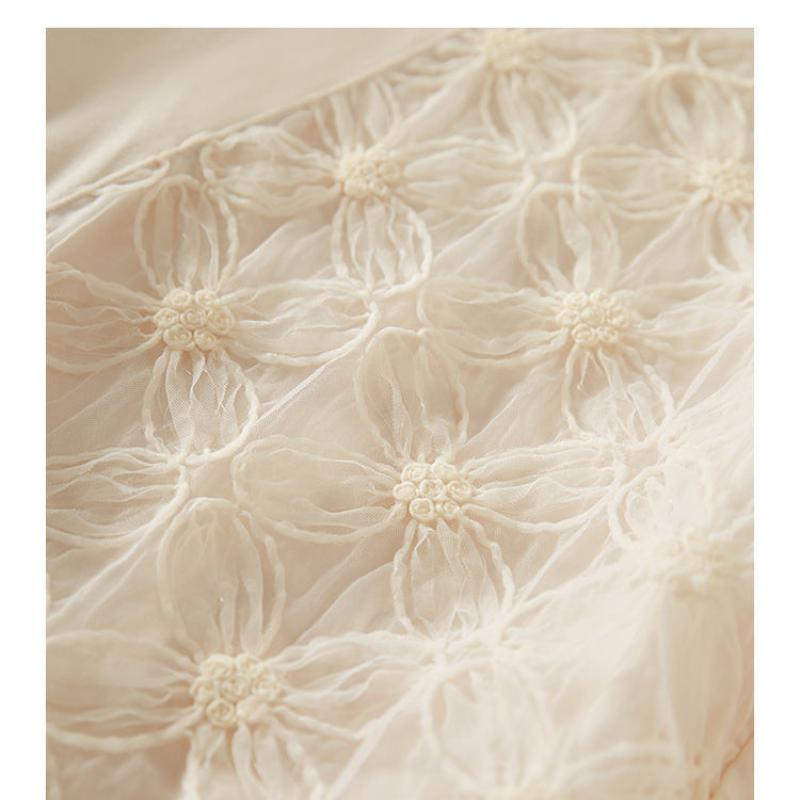 New Summer Women's Solid Color Splicing Lace Floral O-Neck Short Sleeve Thin Loose Korean Pullovers Fashion Casual Tops