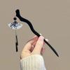2024 Trendy Retro Chinese Ink Bamboo Fan Tassel Hairpin for Women