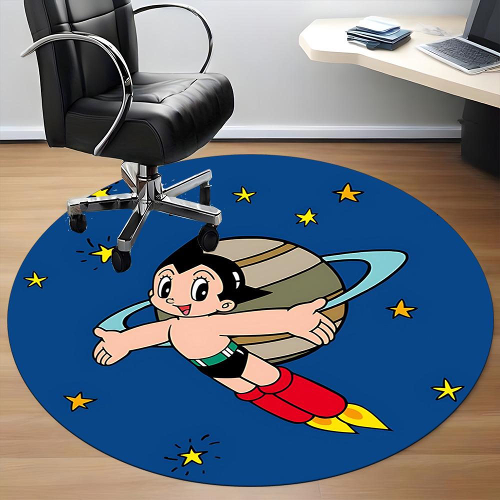 1pc Astro Boy Spaceship Office Round Area Rug, Under Office Chairs Bedroom Living Room Home Decor, Available in Various Sizes1