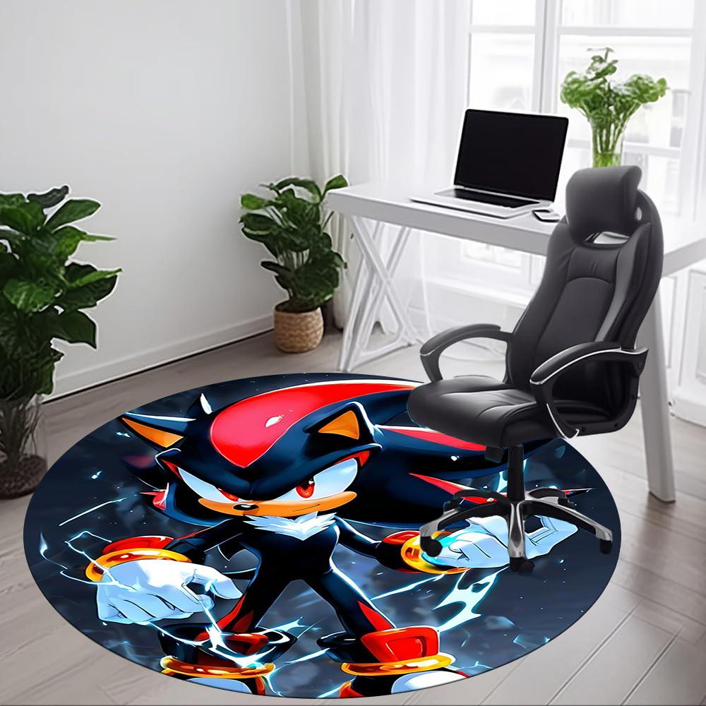 1pc Shadow Sonic Office Round Area Rug, Under Office Chairs Bedroom Living Room Home Decor a1022351