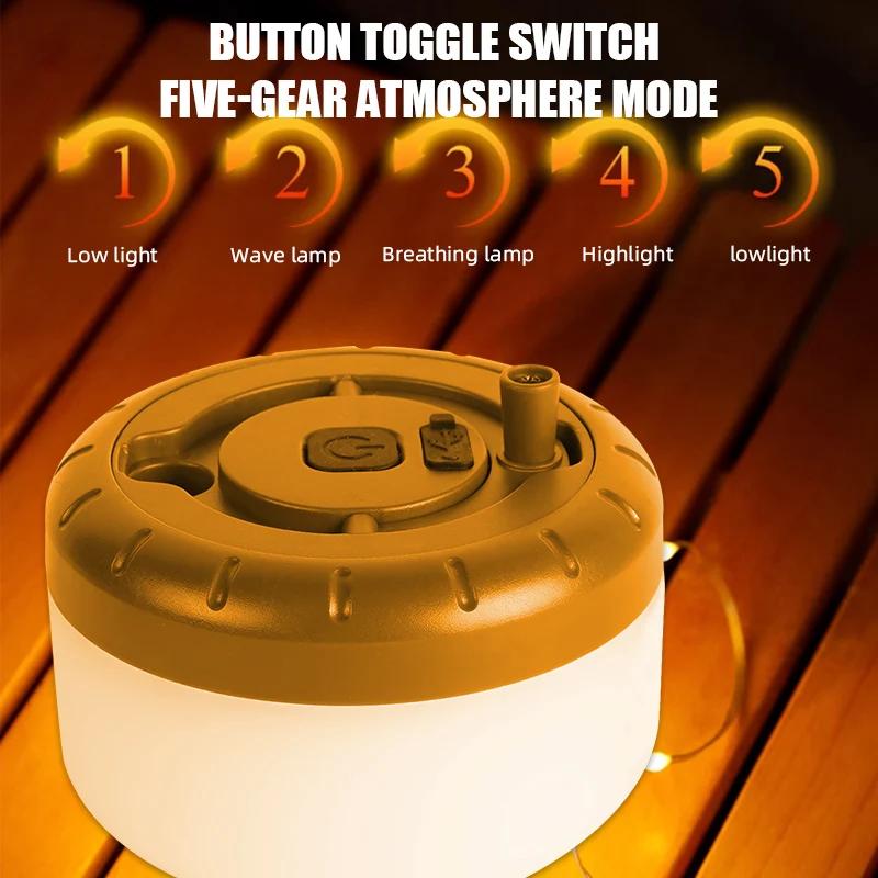 LED Light String Portable Camping Lights 1800mAh Rechargeable 8m Outdoor Atmosphere Tent Wedding Christmas Decor Strip Star Lamp