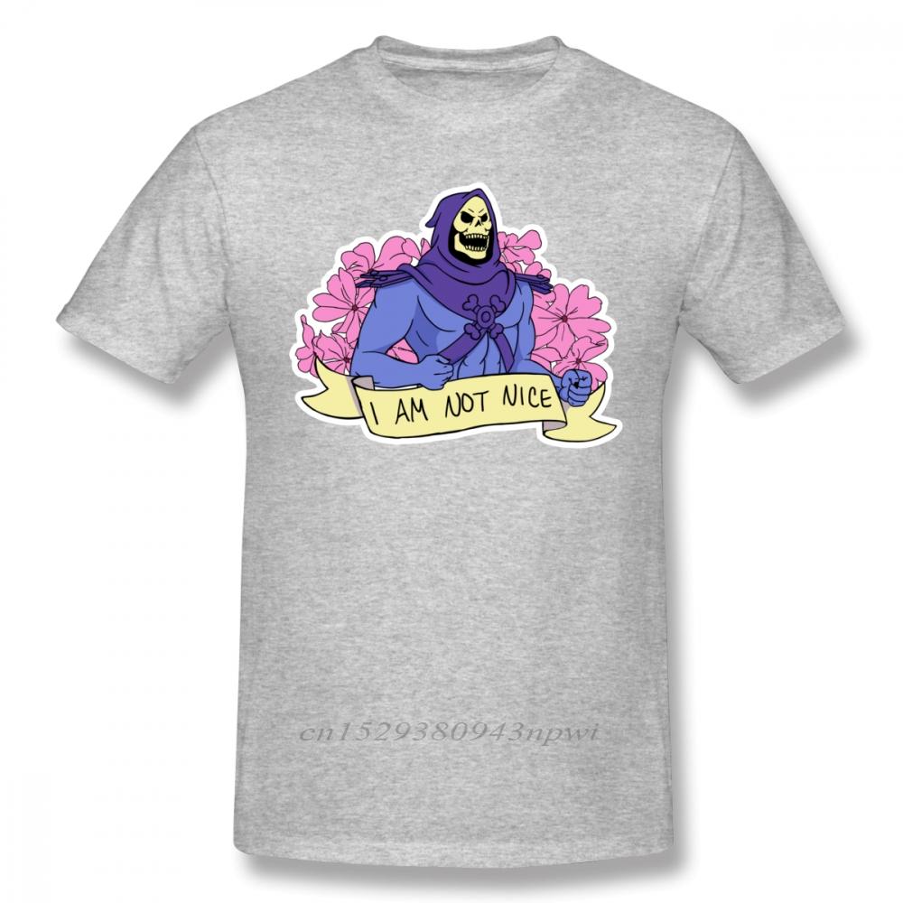 

Skeletor T Shirt I AM NOT NICE TShirt Printed Man Tee Shirt Oversize 100 Cotton Cute Summer Short Sleeve Tshirt S