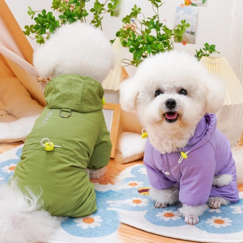 Windproof Dog Jumpsuits Jacket Autumn Dog Clothes Fashion Solid Pet Puppy Overalls Outdoor Cat Jumpsuits Pet Four Legged Clothes