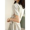 Luxury Summer Linen Dress with Stripes Thin and Comfortable High Quality Womens Fashion