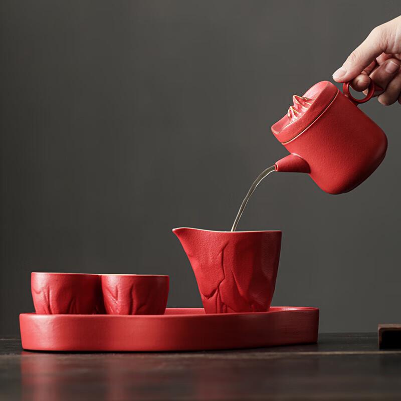 Dehua China White Porcelain Tea Set with Tea Tray