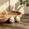 European and American popular hand-painted three-layer round cake earrings Bohemian women's temperament versatile earrings