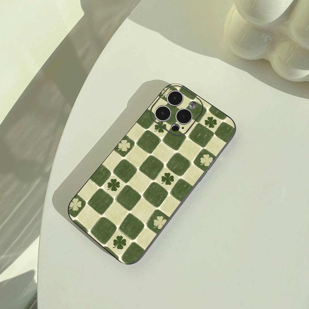 Frische Schachbrett-Handyhülle für iPhone 17,16,15,14,13,12,11 Pro Max,16Plus,XS Weiche Schwarze Hülle