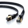 Sanwa Supply CAT8 Flat LAN Cable (3m) 40Gbps/2000MHz RJ45 Anti-claw Black KB-T8FL-03BK