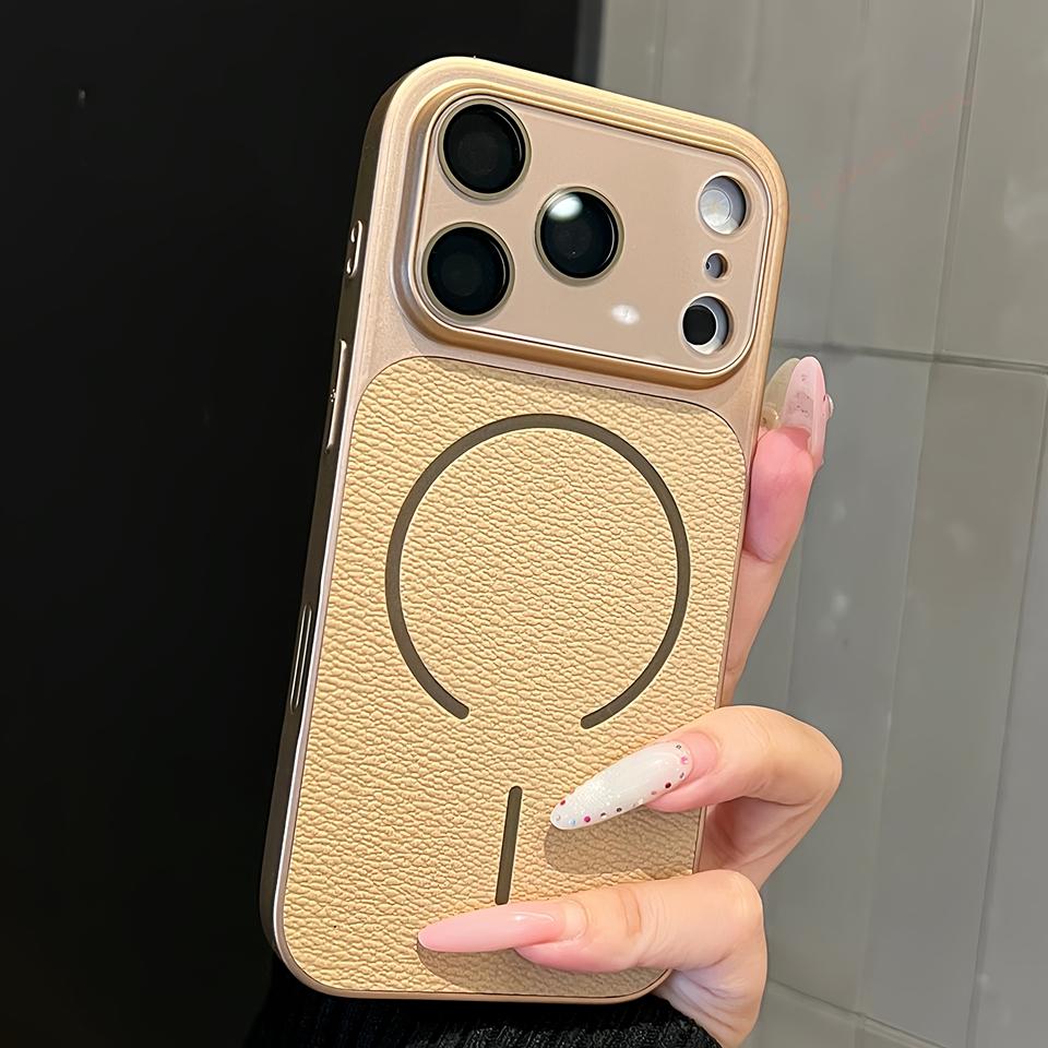PU Leather Magnetic Official Phone Case For iPhone 17 13 14 15 16 Pro Max Air Magsafe Wireless Charge Shockproof Protector Cover