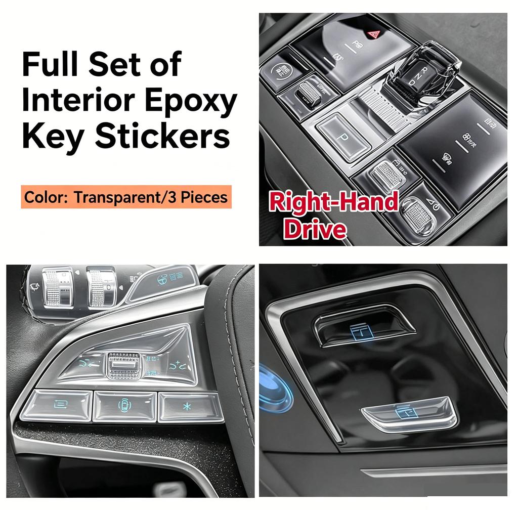 For BYD Sealion 7 EV Central Control Button Drip Protection Sticker Left And Right Rudder Adaptation Steering Wheel Adhesive Tap
