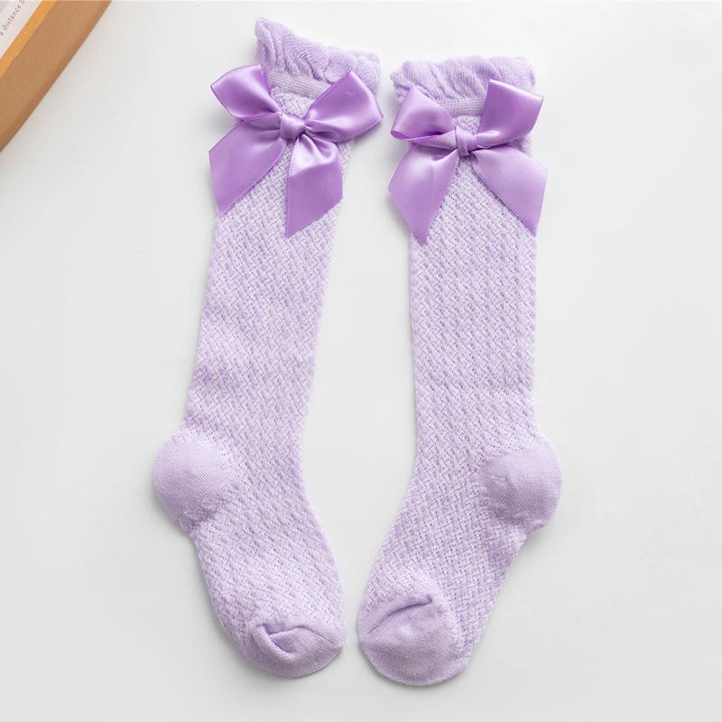 baby summer socks for newborn long socks set white mesh ruffle cotton soft long new born socks with bow princess birthday gift