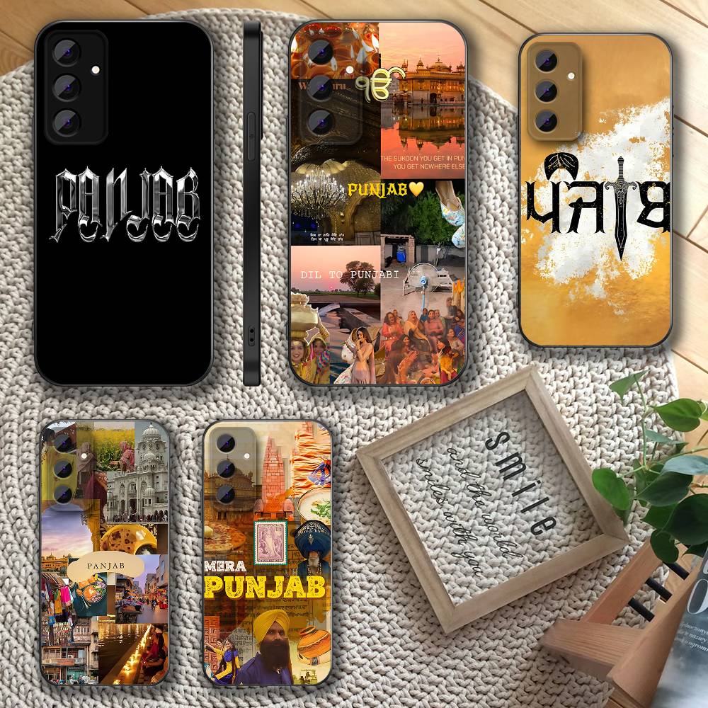 Punjab Indien Ästhetisches Handyhülle Für Samsung S 25,24,23,22,30,21,10,9,Ultra,Plus,Lite,FE,4,5 G Weiche Schwarze Hülle