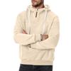 Men's Casual Hooded Sweatshirt Loose Fit Pullover Half Zip Patchwork Design Long Sleeve Pullover for Autumn Winter