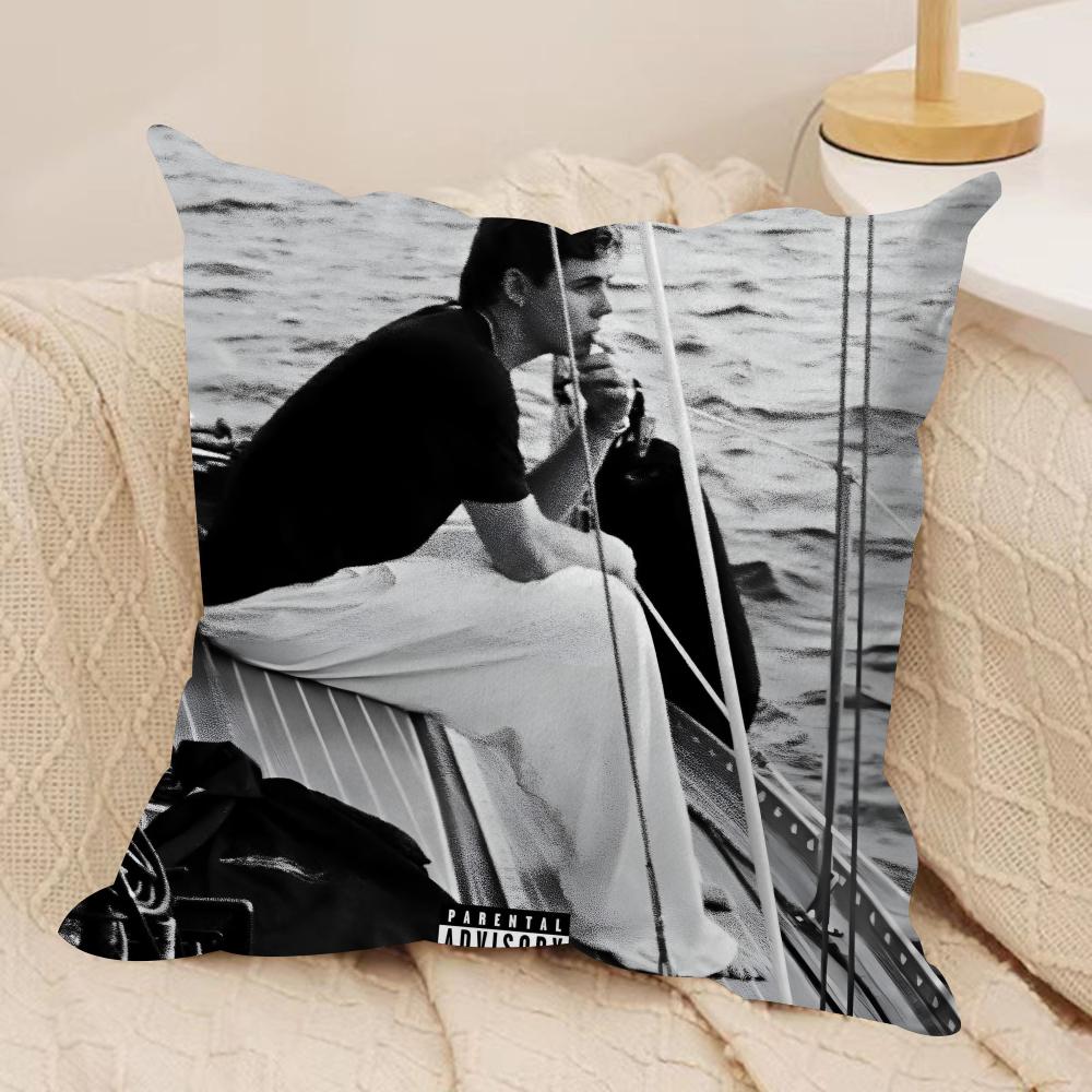 Singer The Kid L-Laroi Cushion Cover Soft Plush Fabric Double-Sided Printed Sofa Cushion Cover For All Seasons Home Decor Gift