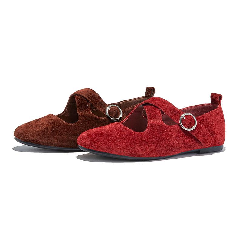 Mode 2025 Neue Damen Ballerinas mit Riemchen Mary Janes Flache Schuhe mit eckiger Zehenpartie Rutschfeste Schuhe Damen Slipper
