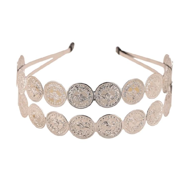 Złota opaska na włosy do tańca brzucha z metalowymi ozdobami dla kobiet na występy sceniczne, tematyczne imprezy, festiwale, dekoracje